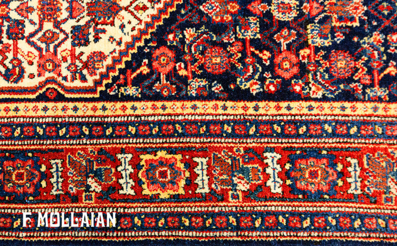 فرش آنتیک ایرانی سنه با نقوش استیلیزه کد:۵۵۸۶۰۱۵۲